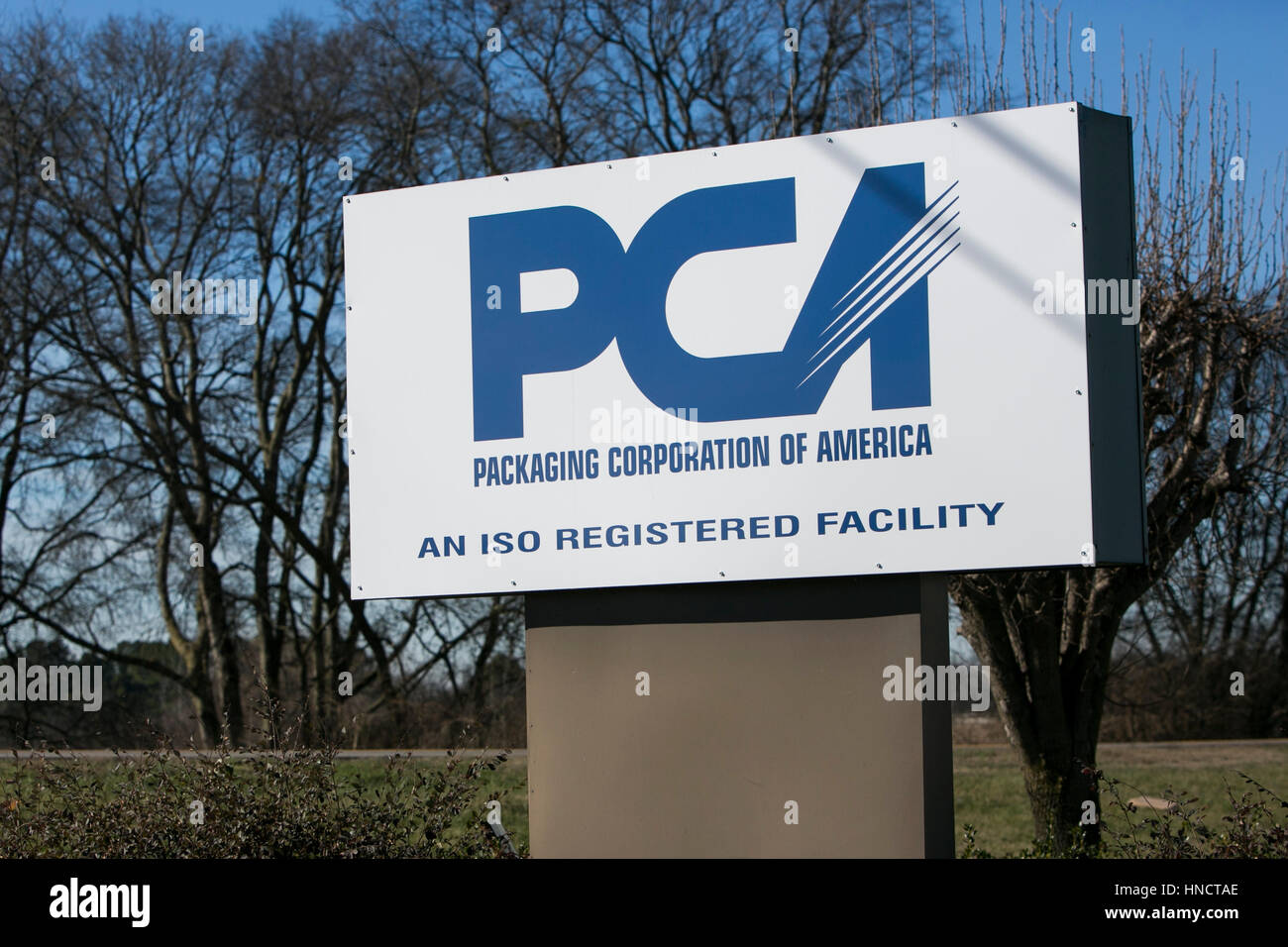 Ein Logo Zeichen außerhalb einer Einrichtung von Packaging Corporation of America (PCA) in Gallatin, Tennessee am 4. Februar 2017 besetzt. Stockfoto