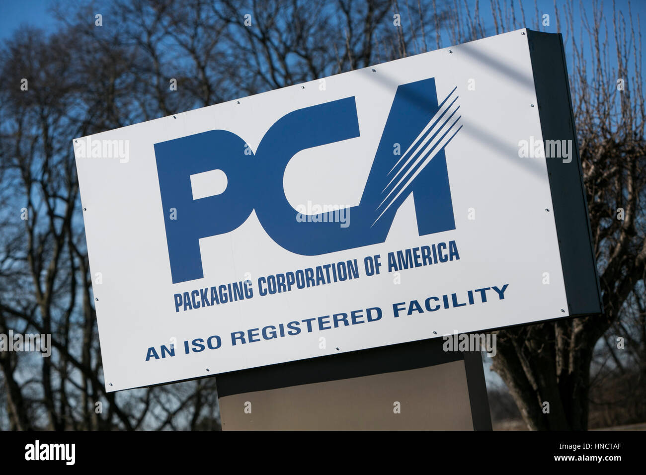 Ein Logo Zeichen außerhalb einer Einrichtung von Packaging Corporation of America (PCA) in Gallatin, Tennessee am 4. Februar 2017 besetzt. Stockfoto