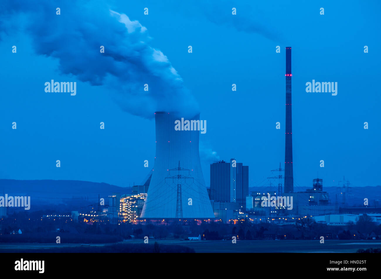 Kühlturm des Kohle-Kraftwerk Duisburg Walsum Block 10, Deutschland, Stockfoto