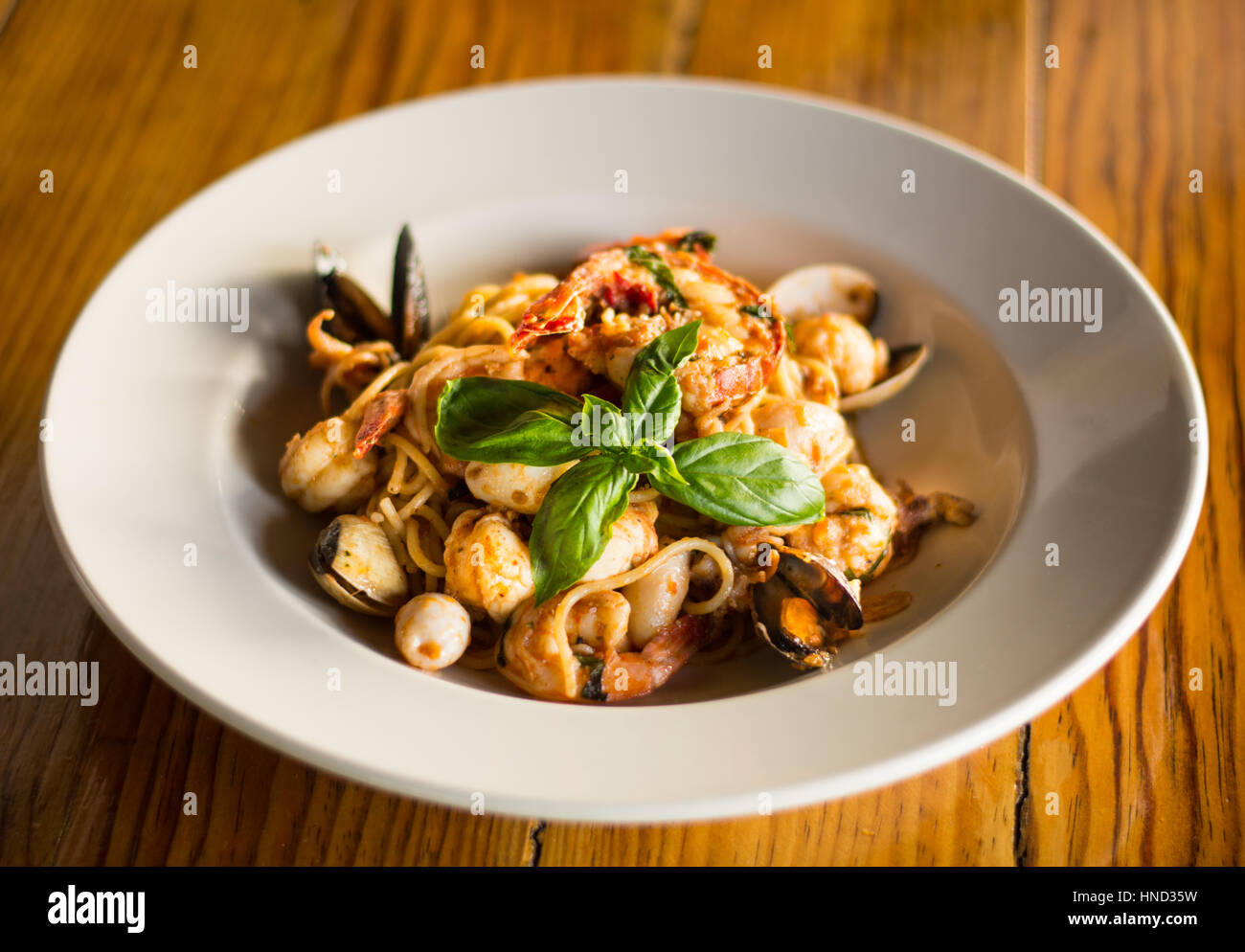 Meeresfrüchte Spaghetti-Schüssel Stockfoto