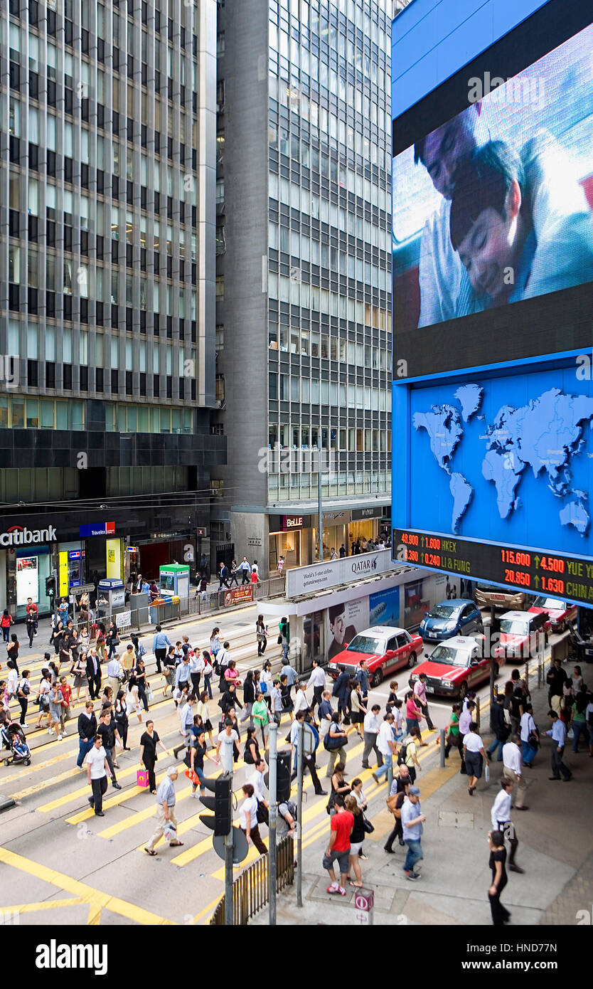 Voll, Des Voeux Road, Hong Kong, China Stockfoto