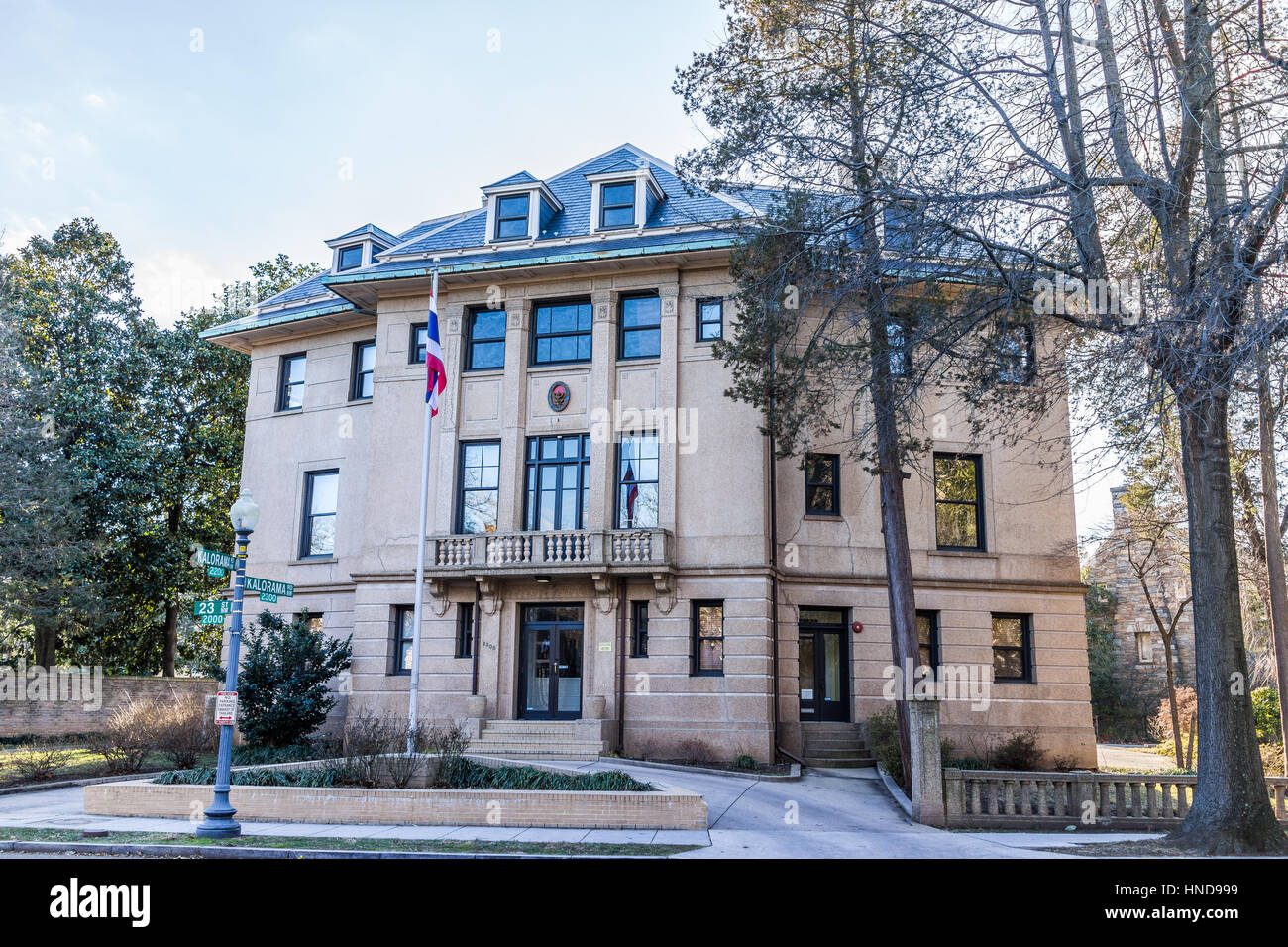 Washington DC, USA - 5. Februar 2017: Königlich Thailändische Botschaft in Kalorama Nachbarschaft Stockfoto