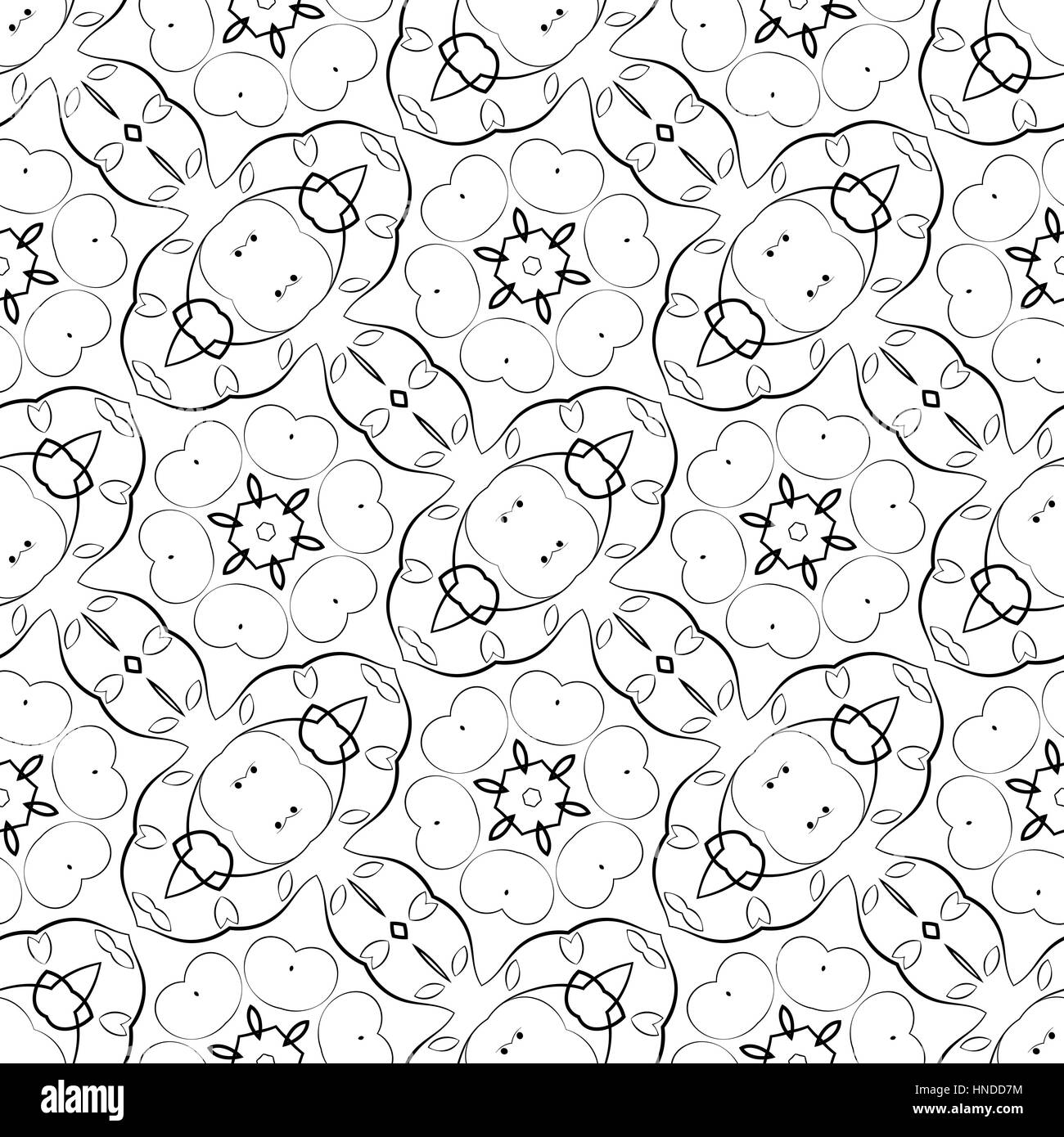 Nahtlose Muster. Stilvolle Oldtimer Textur. Sich wiederholende Monogramm Linien, Spirale Elemente. Monochrom. Hintergrund. Web. Vektor-Illustration für Ihr design Stock Vektor