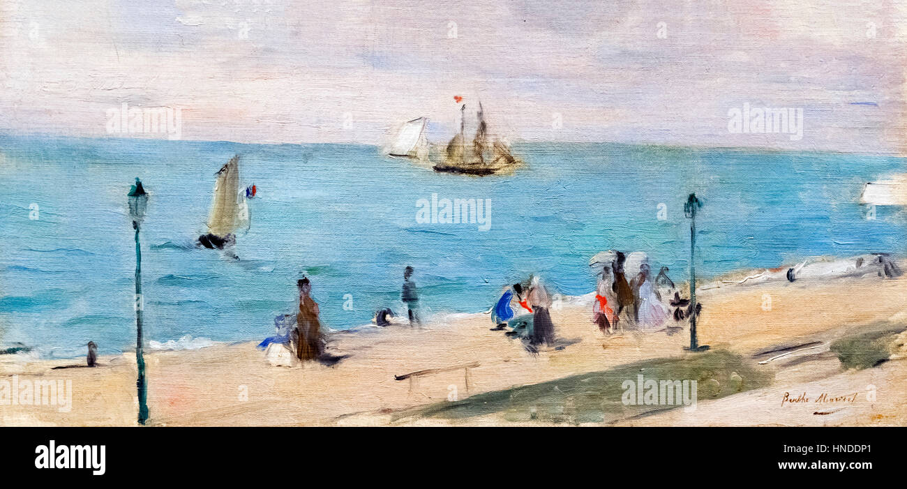 Berthe Morisot, "am Strand, Les Petits-Dalles, Fecamp", Öl auf Leinwand, 1873 Stockfoto