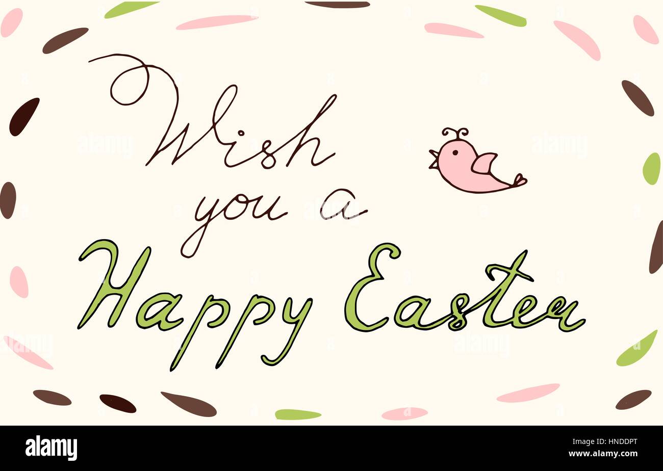 Easter Vector Vintage Satz wünschen Ihnen ein frohes Osterfest. Ostern-T-Shirt Hand Schriftzug. Vektor. Hand-gezeichnete Typografie-Poster. Konzeptionelle handschriftliche phra Stock Vektor