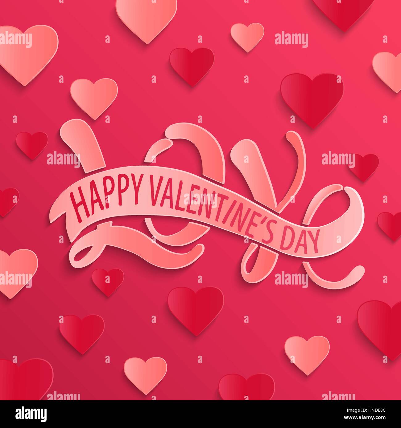 Happy Valentines Day Design Karte. Liebe - Hand zeichnen Stock Vektor