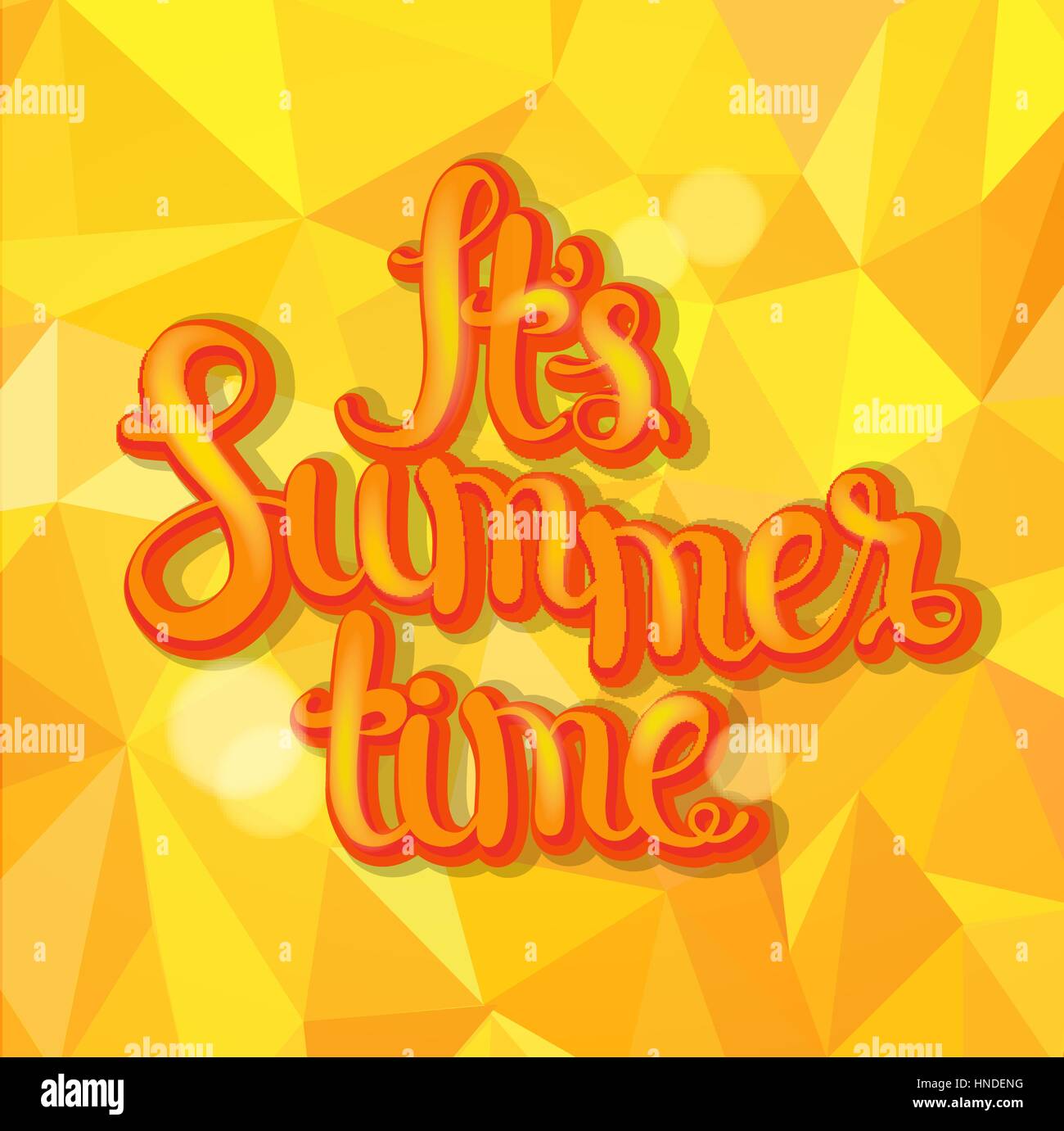 Sommer-Dreieck-Hintergrund mit Hand gemacht kalligraphische Inschrift. Sommer-Typografie-Design, Vektor-Illustration. Stock Vektor