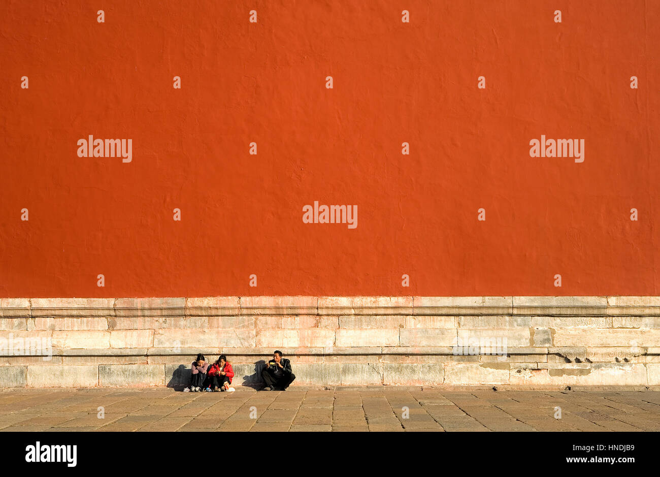 Die Mauer, die Verbotene Stadt, Peking, China umgibt Stockfoto