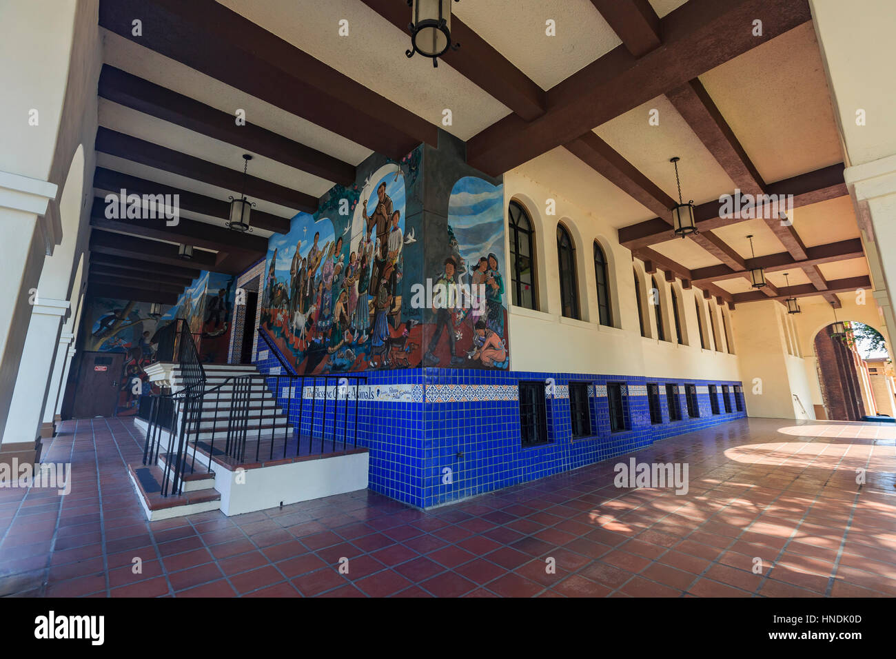 Los Angeles, AUG 23: Schöne spanische Wandbild in der Nähe von Olvera Street am 23. August 2014 in Los Angeles Stockfoto