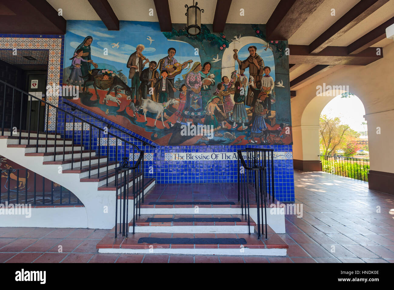 Los Angeles, AUG 23: Schöne spanische Wandbild in der Nähe von Olvera Street am 23. August 2014 in Los Angeles Stockfoto