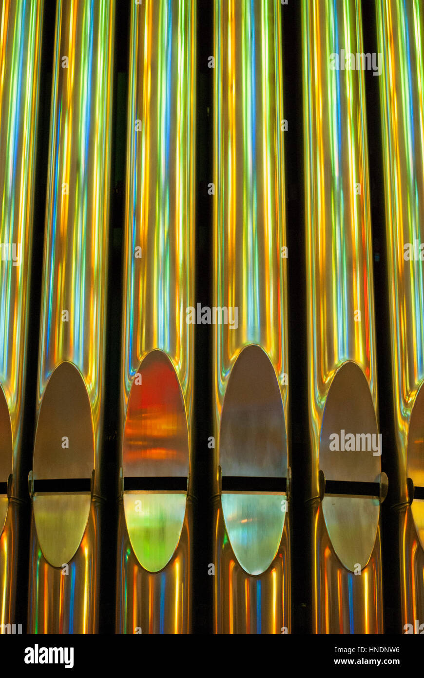 Die Orgel der Kirche La Sagrada Familia von Antoni entworfen Gaudí in Barcelona Stockfoto