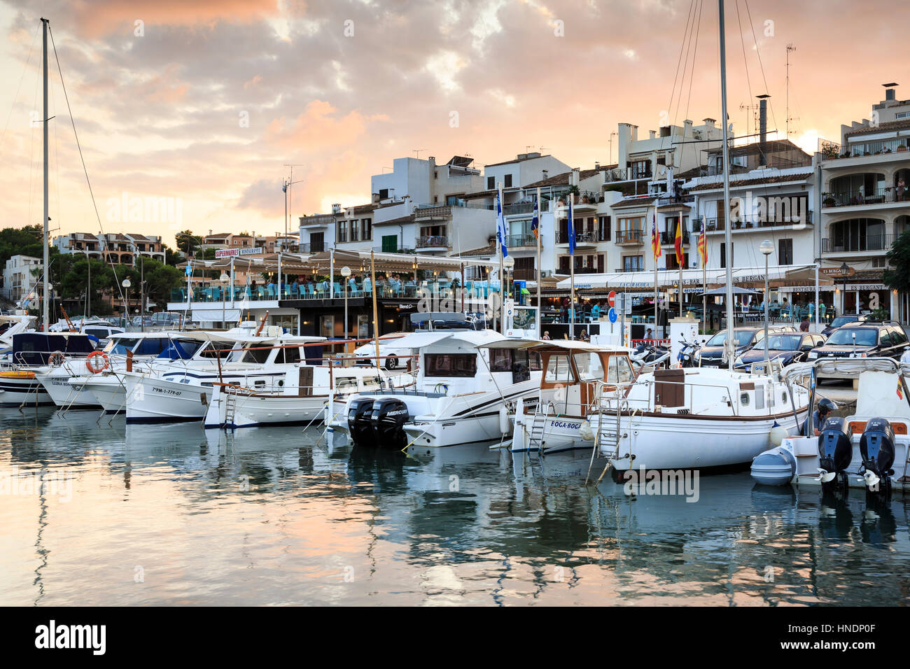 Der Yachthafen von Portopetro, Mallorca Stockfoto