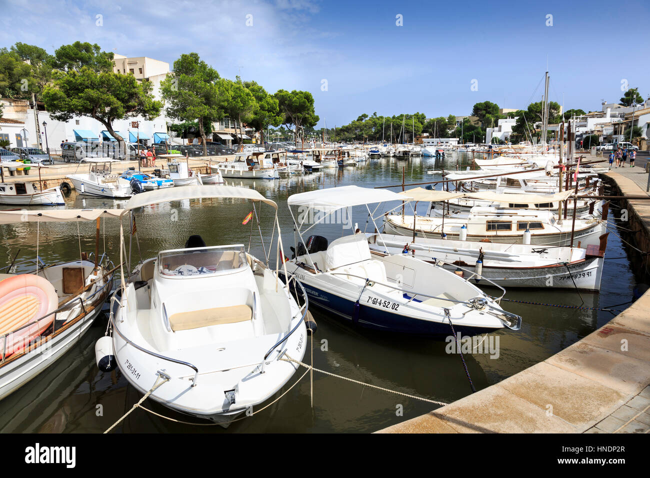 Der Yachthafen von Portopetro, Mallorca Stockfoto