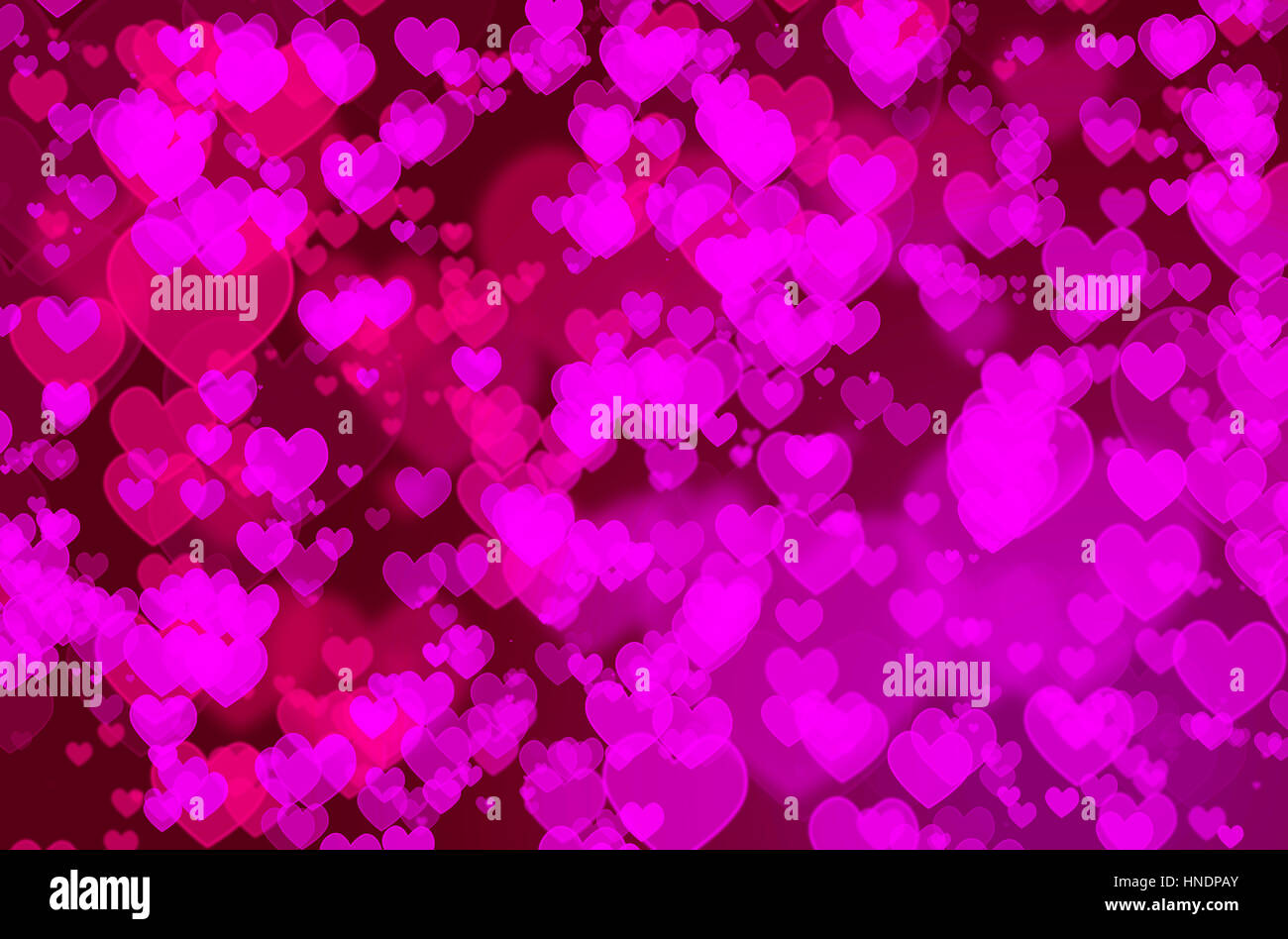 Hintergrund der Herzen Bokeh für Valentinstag-Konzept Stockfoto