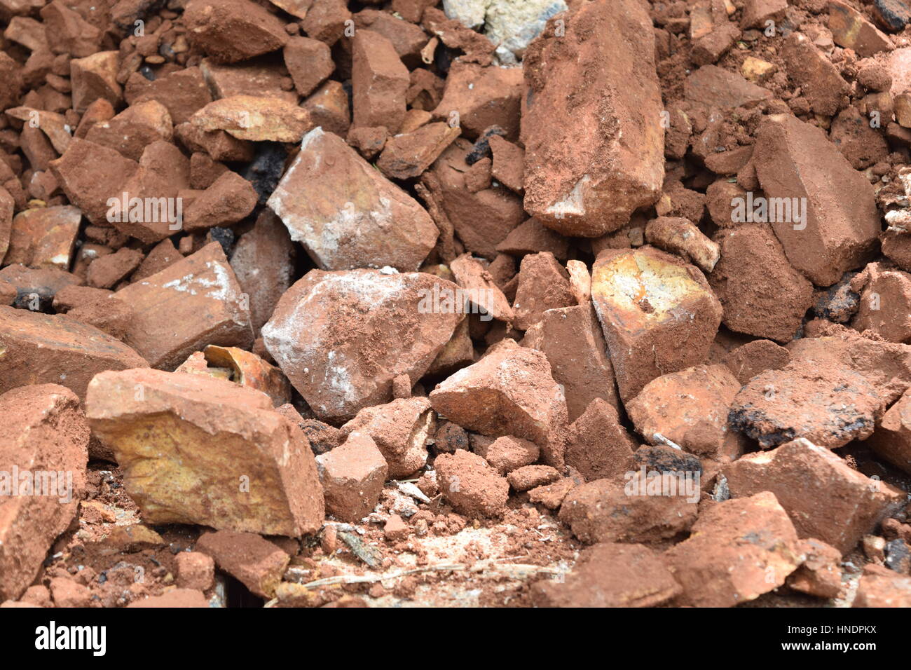 Felsen auf einer Baustelle Stockfoto