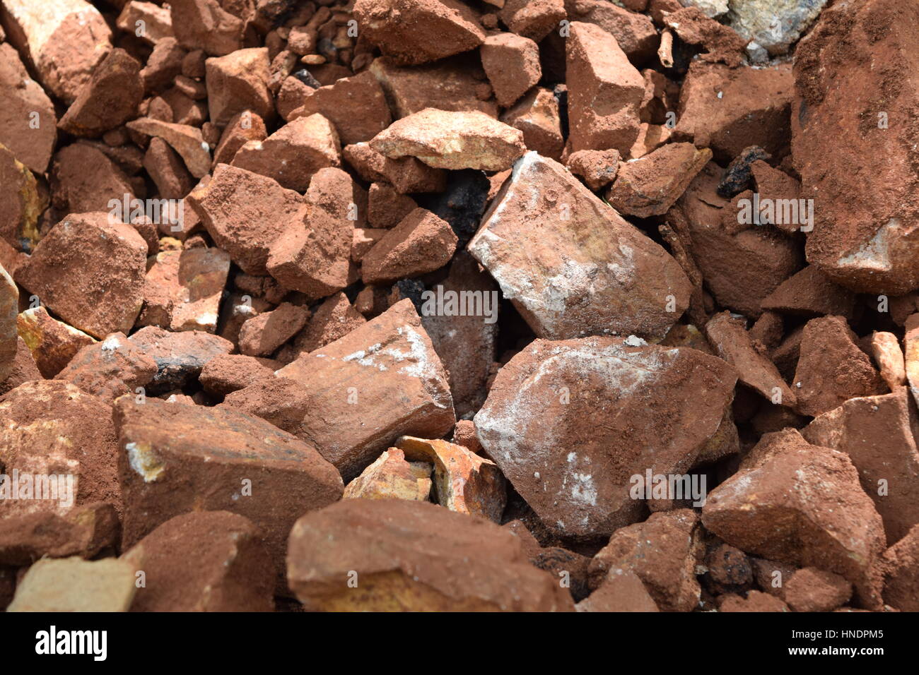 Felsen auf einer Baustelle Stockfoto