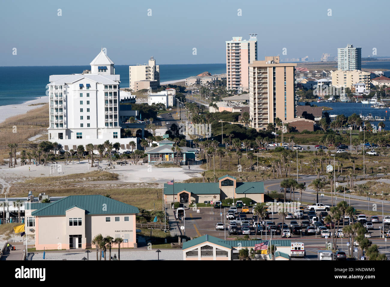 Überblick über Pensacola Beach auf der Golf-Küste von Florida-USA Stockfoto