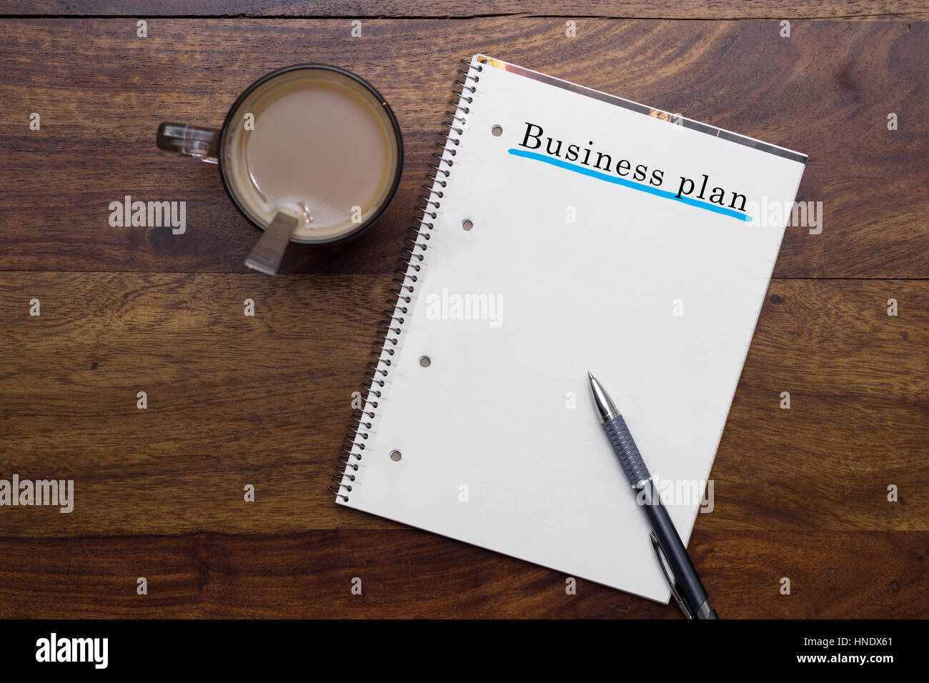 Business Plan leeres Papier Stockfoto