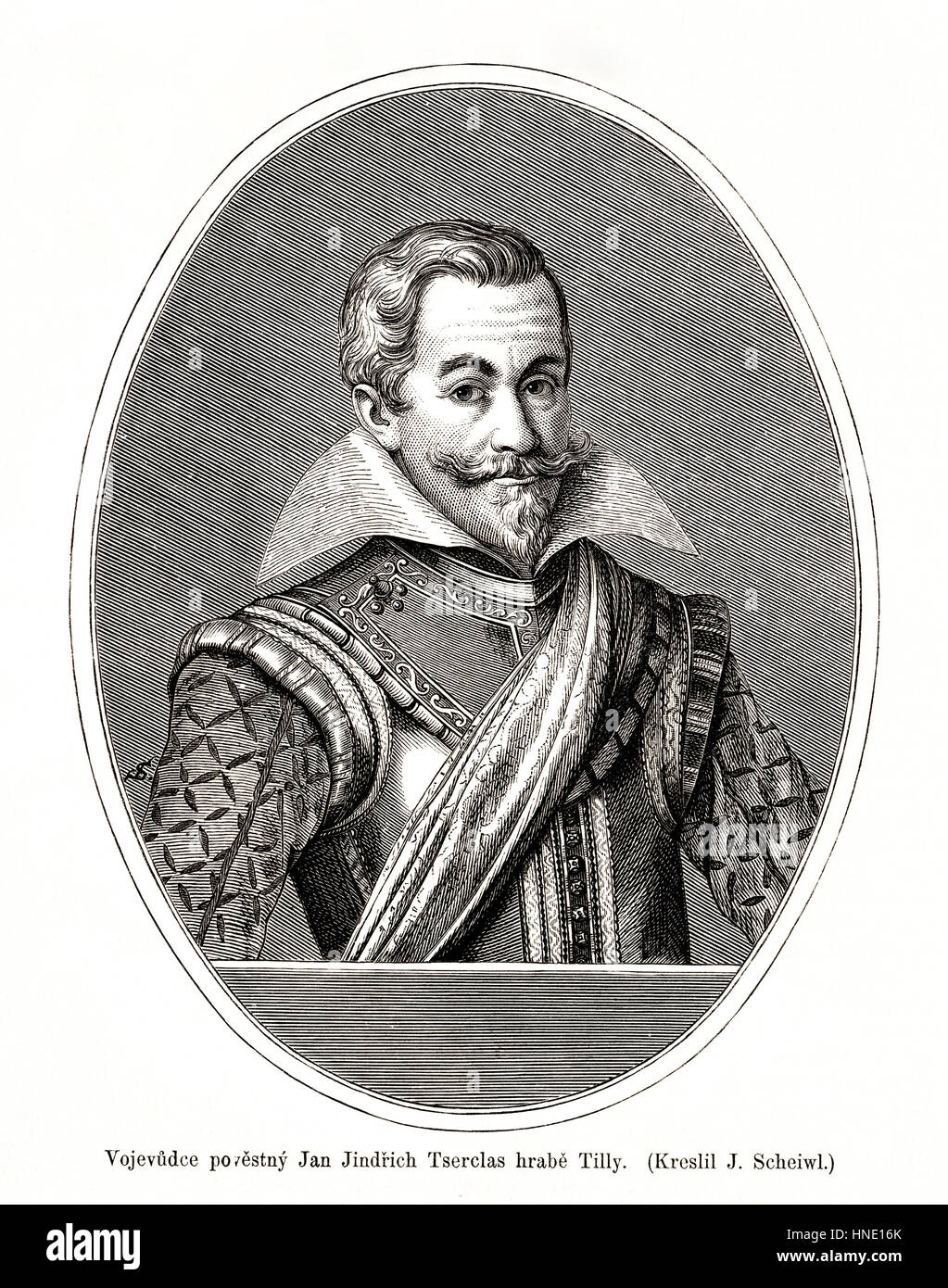 Johann Tserclaes Graf von Tilly, Kommandant der katholischen Liga im Dreißigjährigen Krieg. Stockfoto