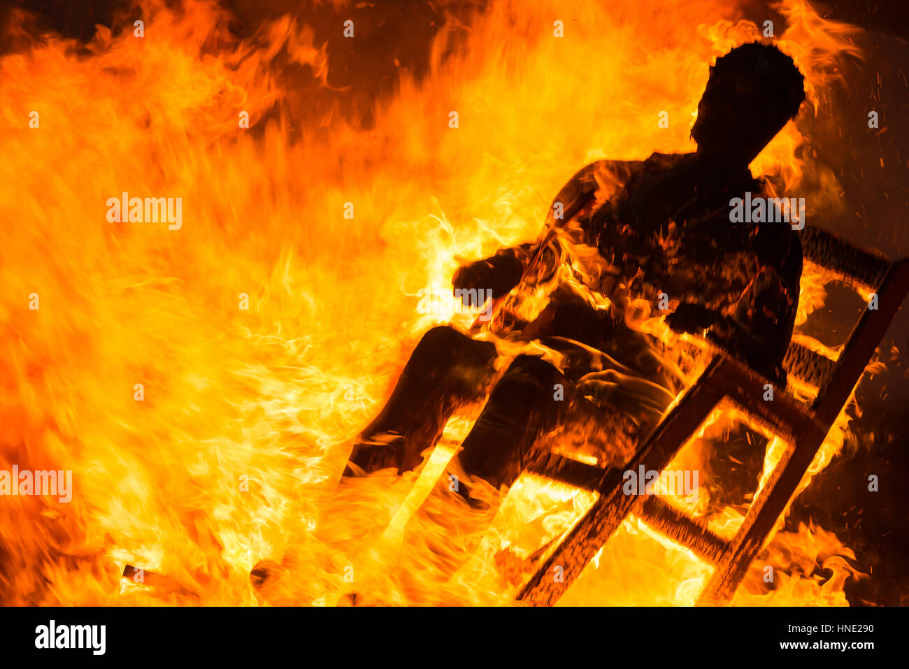 Marimanta brennen in den Karneval Stockfoto