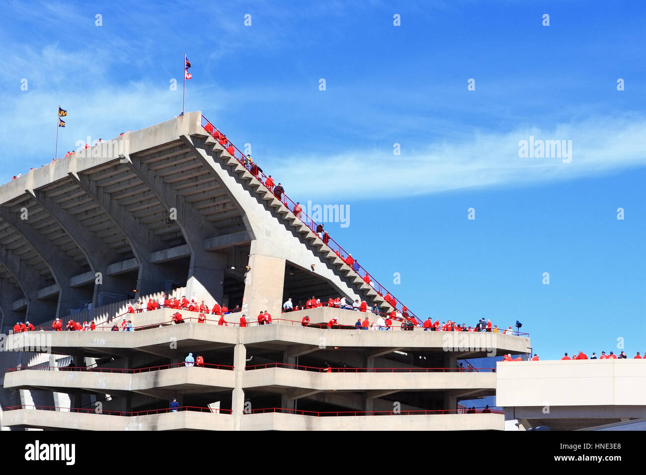 Die Außenseite des College Football Stadion Stockfoto