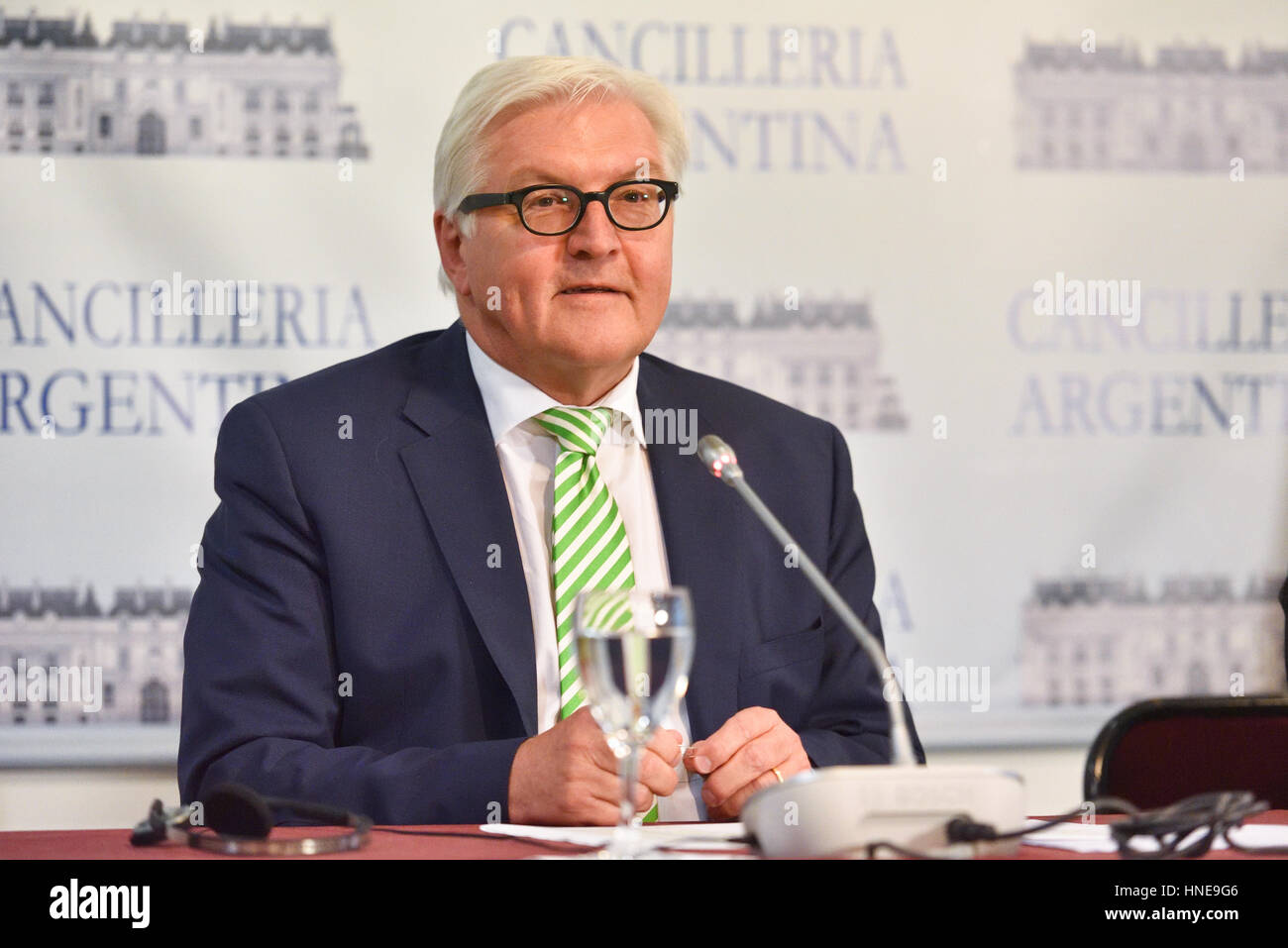 Buenos Aires, Argentinien. 2. Juni 2016: Minister für auswärtige Angelegenheiten von Deutschland Frank-Walter Steinmeier bei einer Konferenz bei seinem Besuch in Buenos Aires Stockfoto