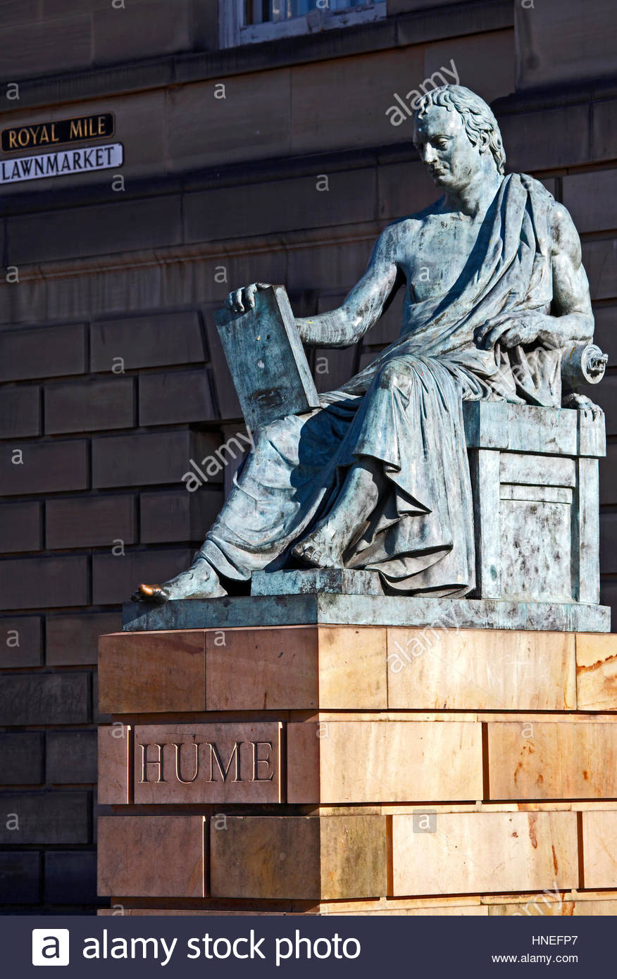 David Hume Statue, Edinburgh, Schottland Stockfoto