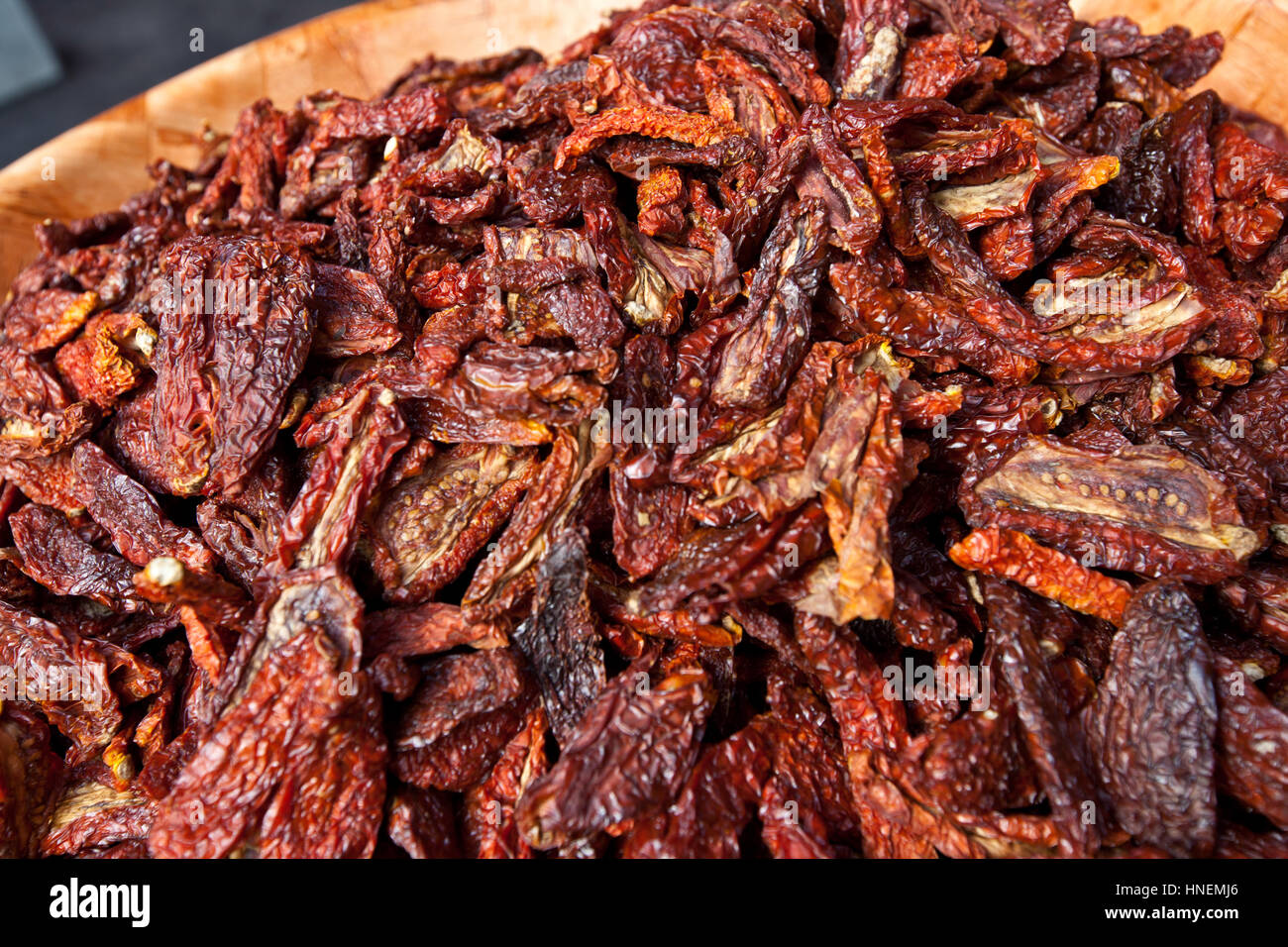 Nahaufnahme der getrocknete rote Chilischote Stockfoto