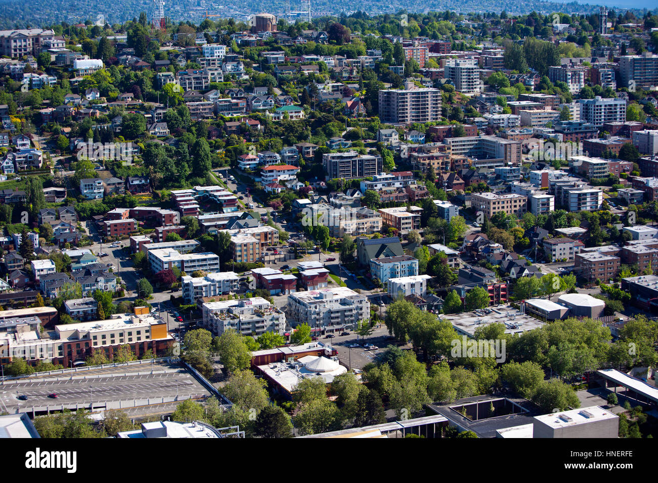 Ansicht von Seattle von Space Needle Stockfoto