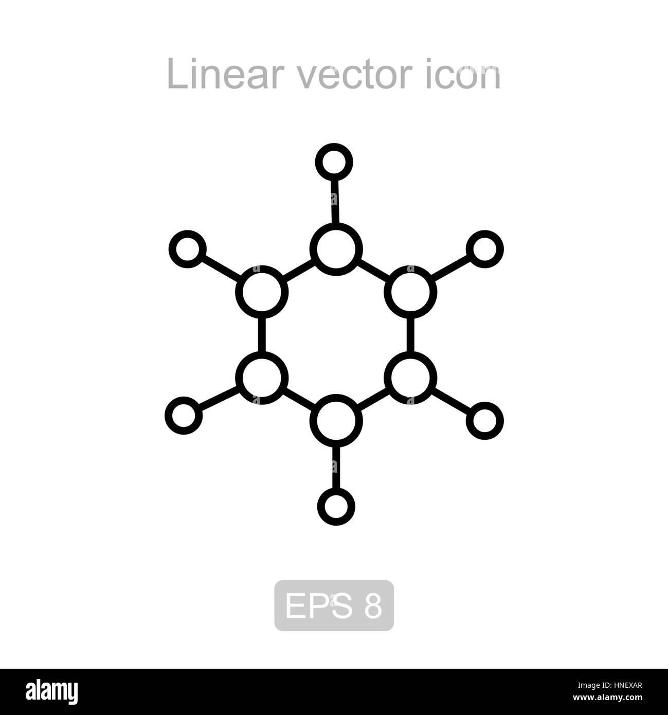 Symbol der Moleküle in einem linearen Stil Stock Vektor