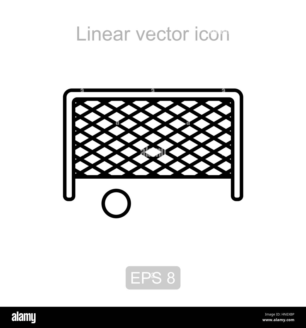 Ikone der Fußballtor in einem linearen Stil Stock Vektor