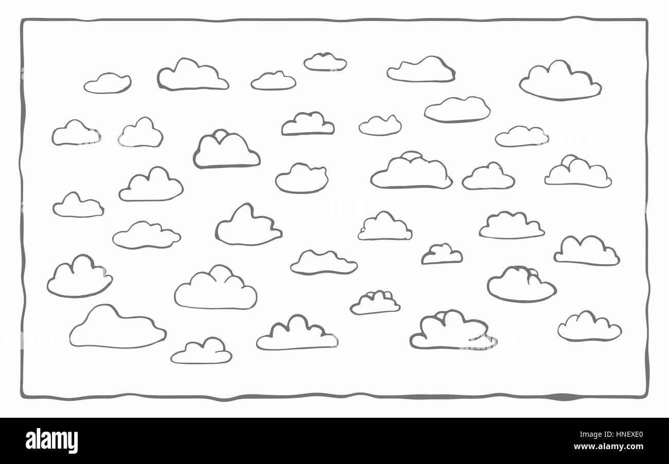 Lineares Wolkenmuster auf weißem Hintergrund Stock Vektor