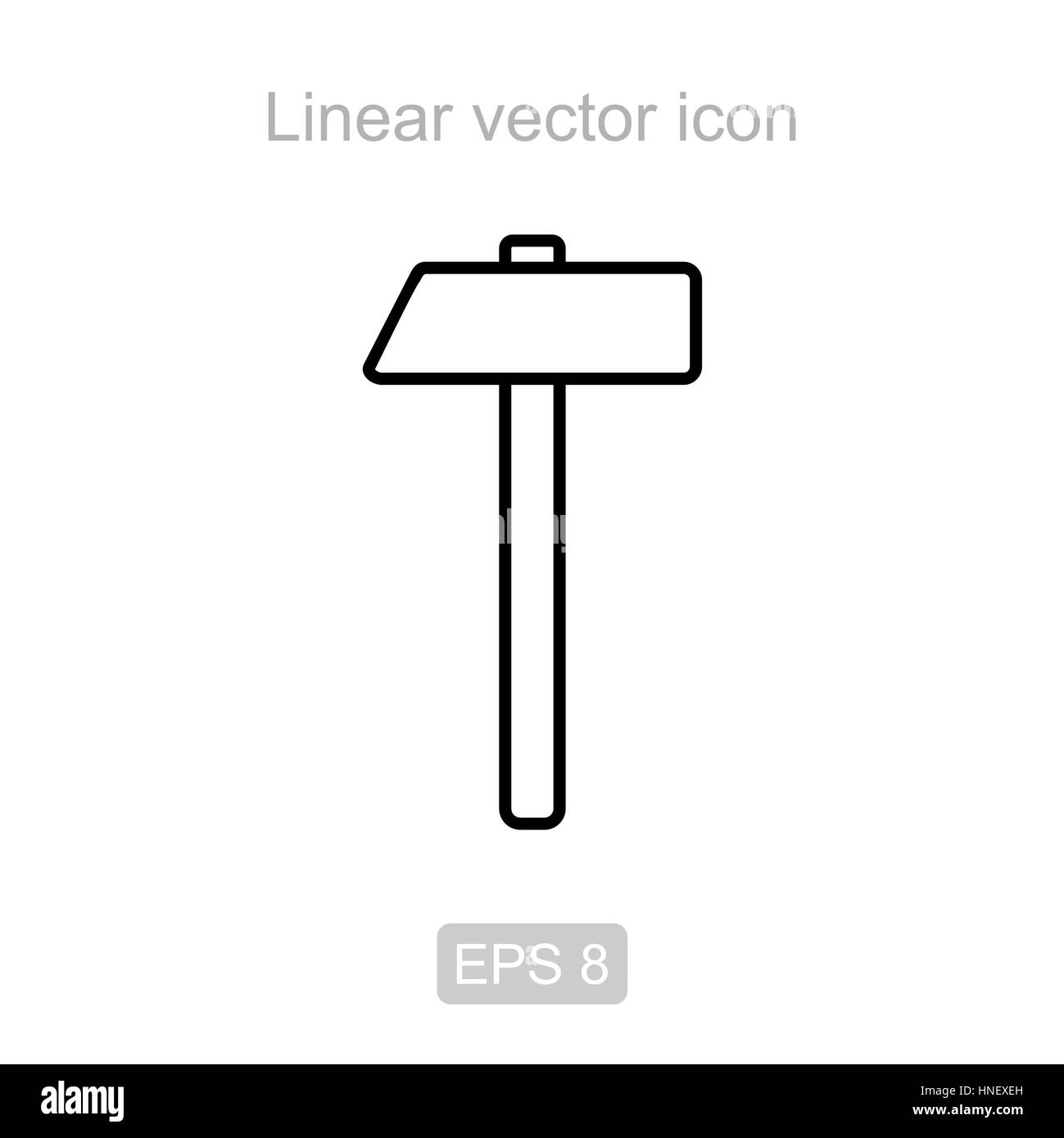 Hammer. Linearer Vektor Icon. Stock Vektor