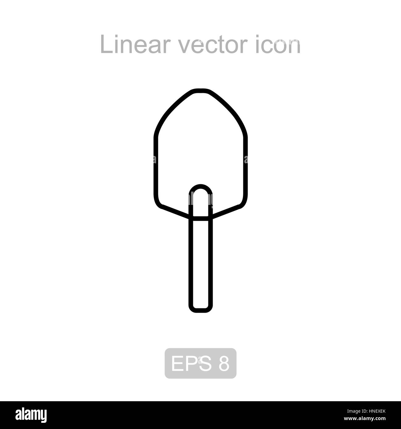 Schaufel. Linearer Vektor Icon. Stock Vektor