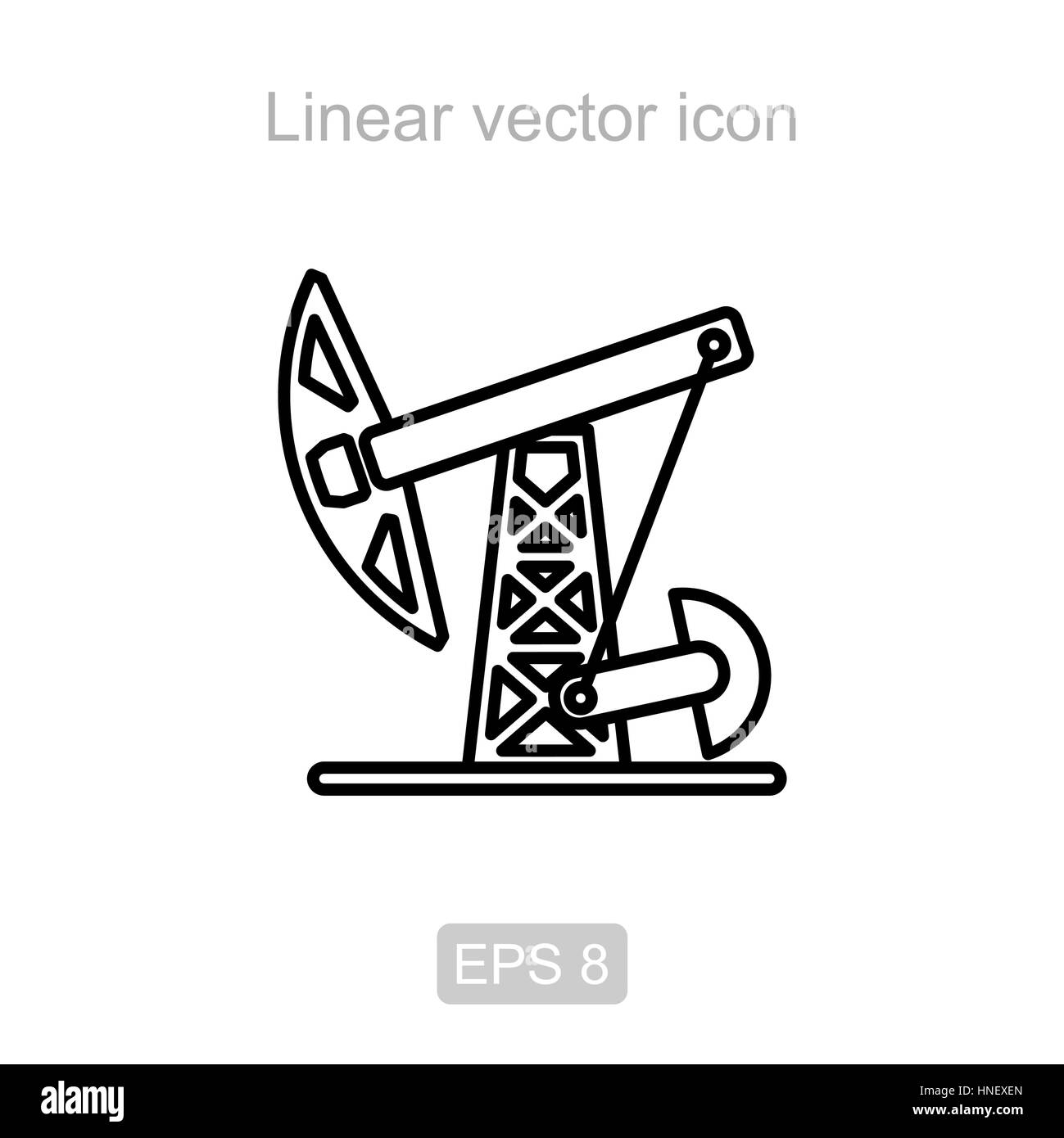 Öl-Schaukelstuhl. Linearer Vektor Icon. Stock Vektor