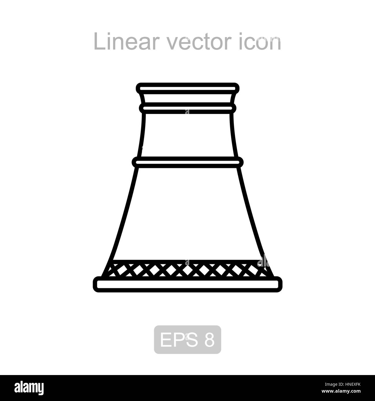 Rohr-Kernkraftwerk. Linearer Vektor Icon. Stock Vektor