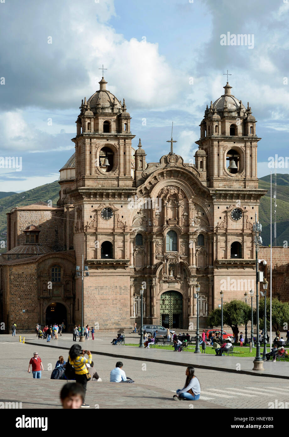 Jesuitenkirche am Plaza de Armas, Altstadt, Provinz Cusco, Peru Stockfoto