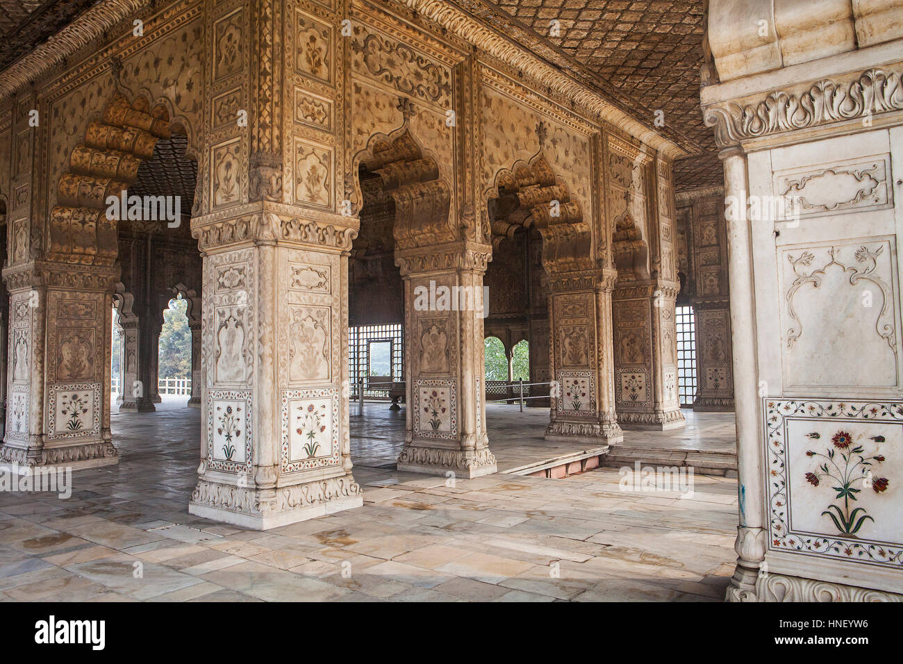 Diwan-i-Khas, im Roten Fort, Delhi, Indien Stockfoto