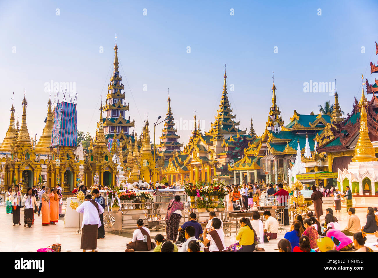 Religiöse Heimat Burmesisch, Stupa, Shwedagon Paya, Shwedagon, Rangun, Myanmar Stockfoto