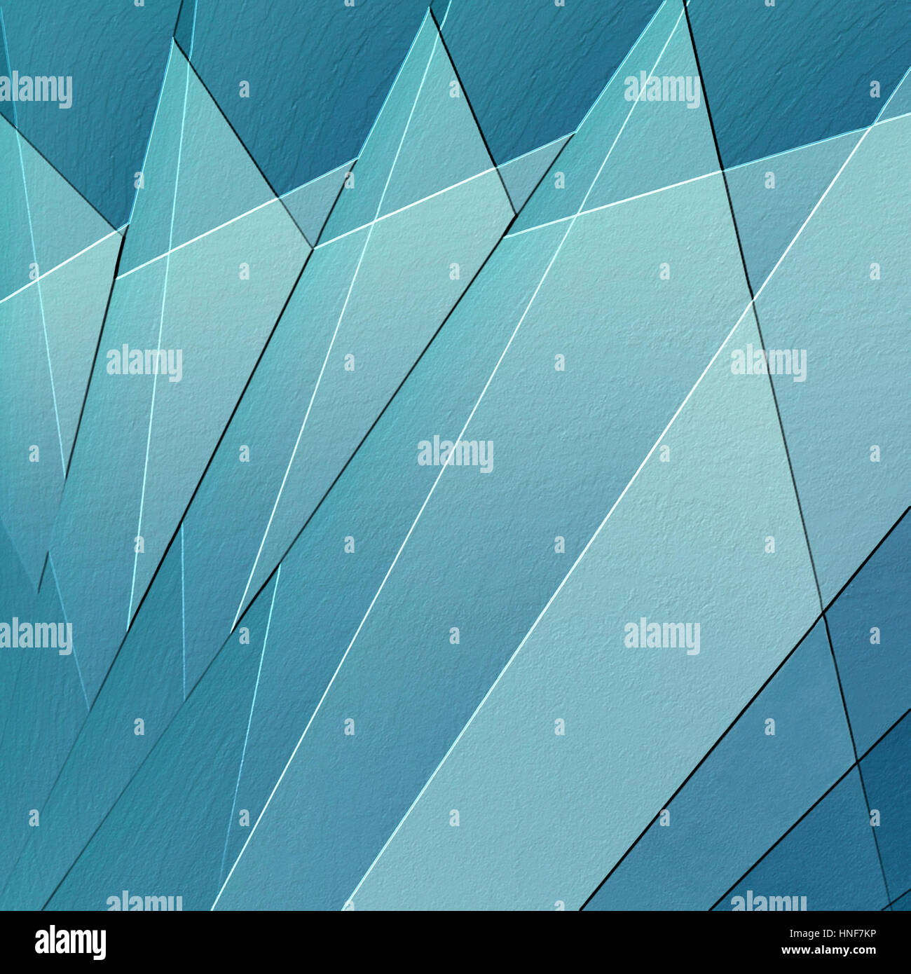abstrakte strukturierten Hintergrund mit hellen und dunklen blauen Dreieck Fan Formen in kühle geometrischen Muster mit erhöhten Rand 3D-Effekt, künstlerisch-Business-design Stockfoto
