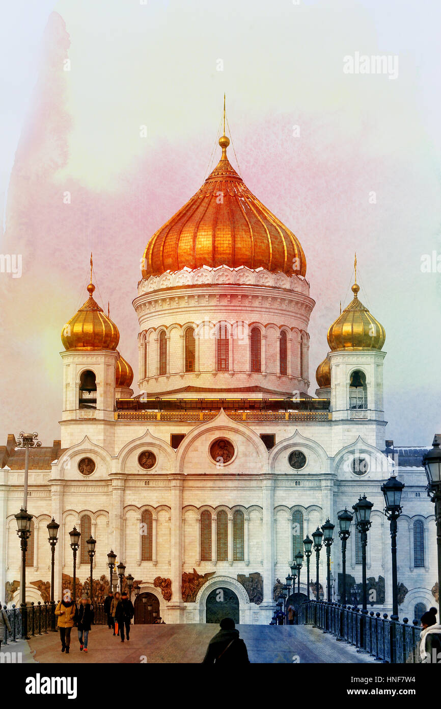 Foto-Kathedrale von Christus dem Erlöser in Moskau Stockfoto