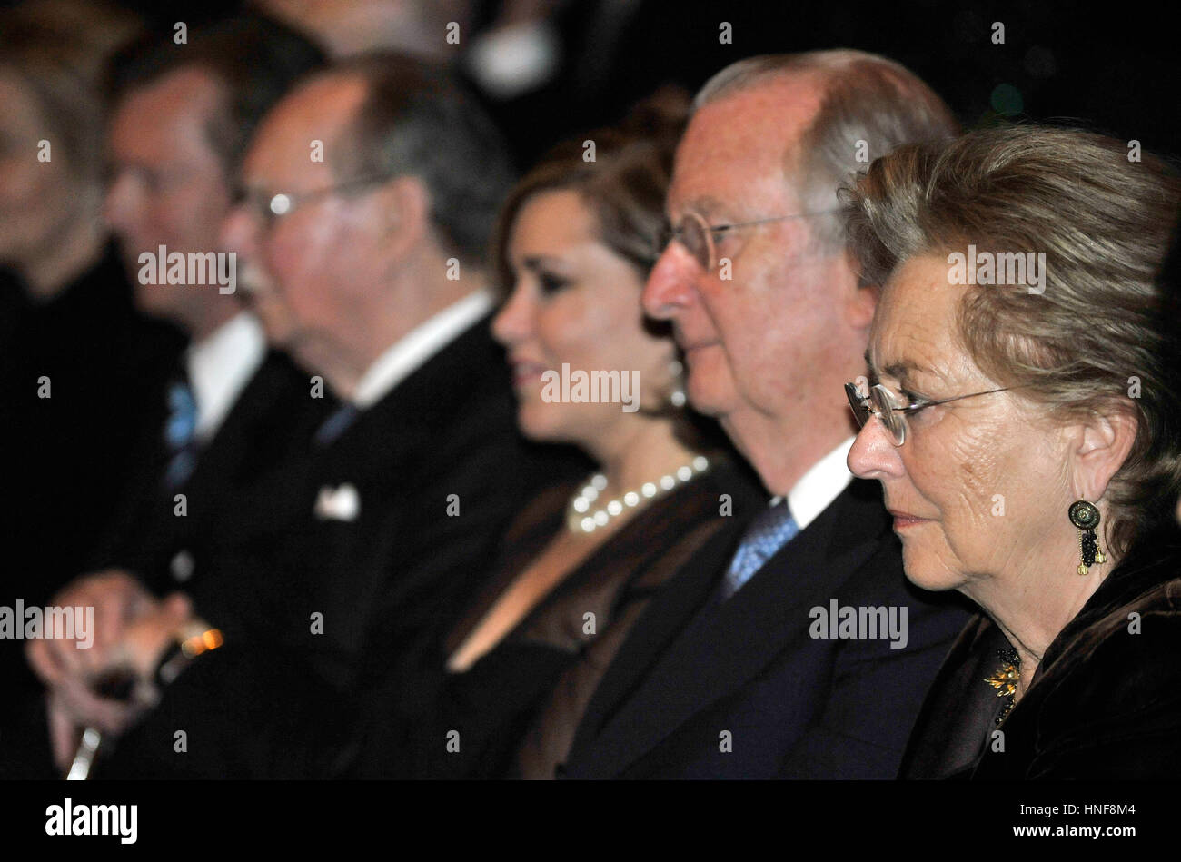 20110105 Luxemburg, Luxemburg: von L. nach R. Luxemburg Großherzog Henri, Luxemburg Großherzog Jean, Luxemburg Großherzogin Maria Teresa, Belgien Stockfoto