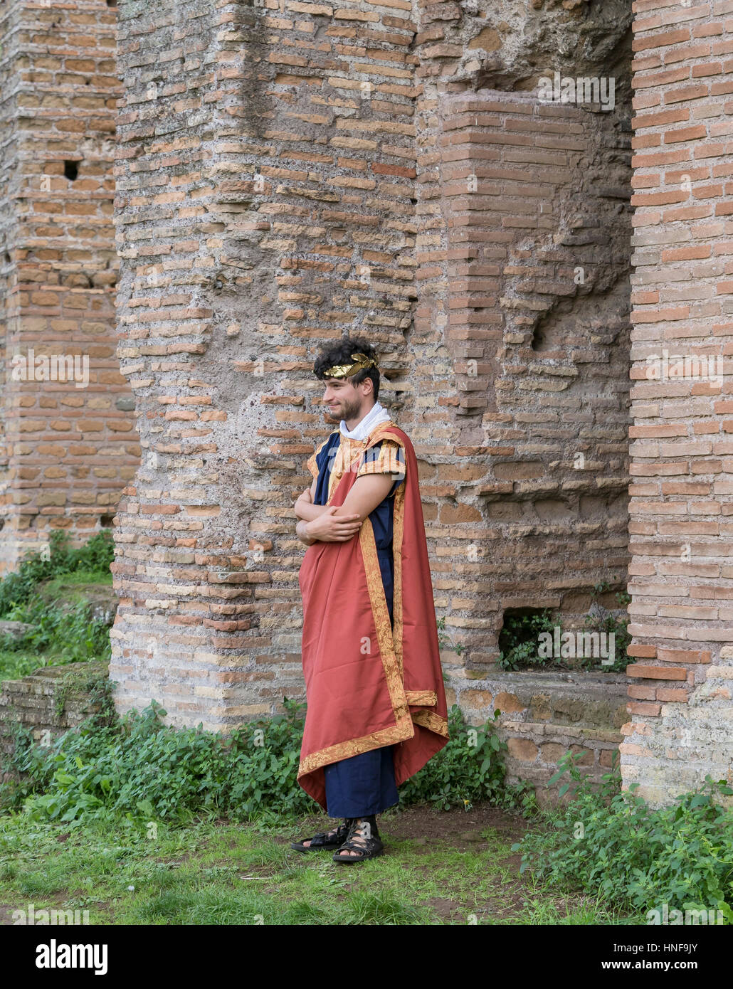 Römische Soldaten Reenactment im Via Appia Antica Circus Maxentius Stockfoto