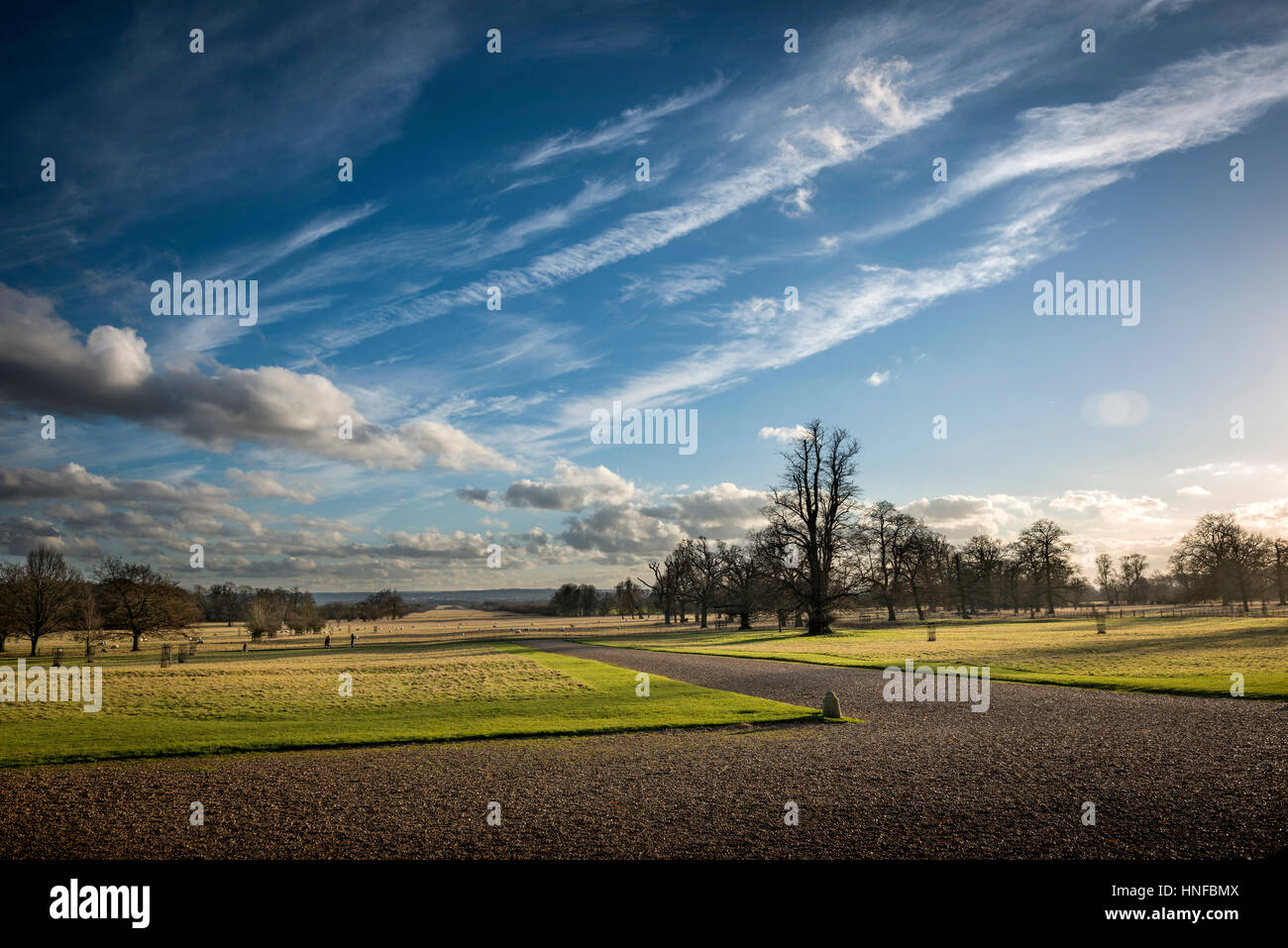 Das weitläufige Gelände von dem National Trust Wimpole Estate in der Nähe von Cambridge, England, UK Stockfoto