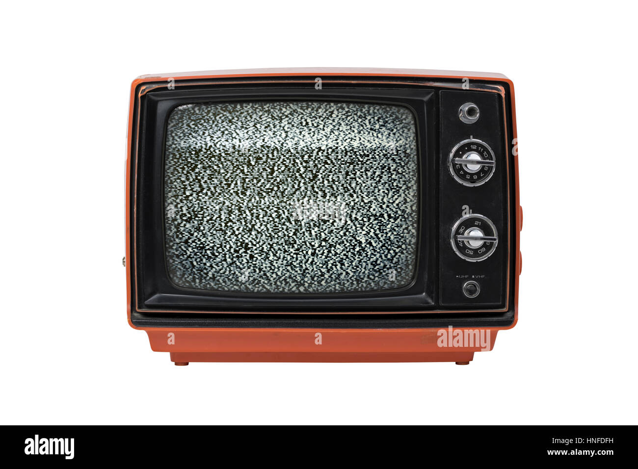 Retro-Fernseher isolierten auf weißen Hintergrund Stockfoto