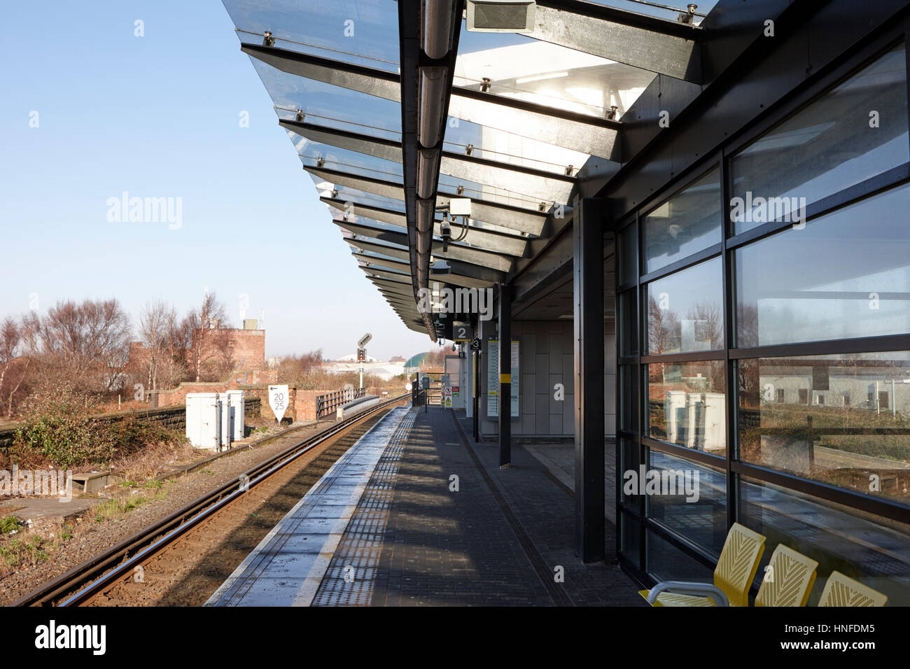 Sandhills Zug Bahnhof Liverpool uk Stockfoto