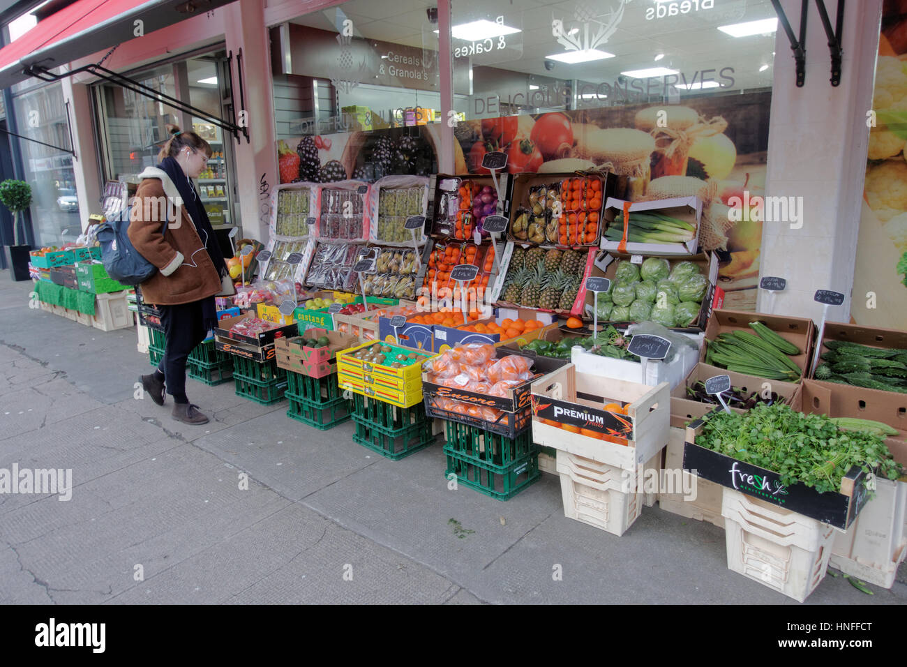 Obst und Gemüse Stall street Stockfoto