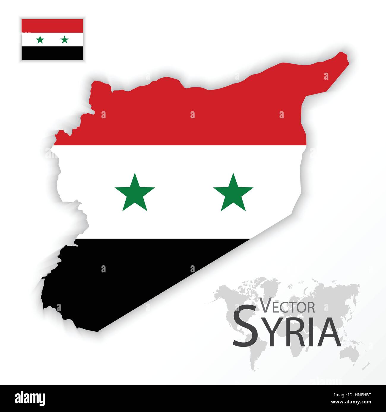 Syrien (Arabische Republik Syrien) (Flagge und Karte) (Transport und  Tourismus-Konzept Stock-Vektorgrafik - Alamy