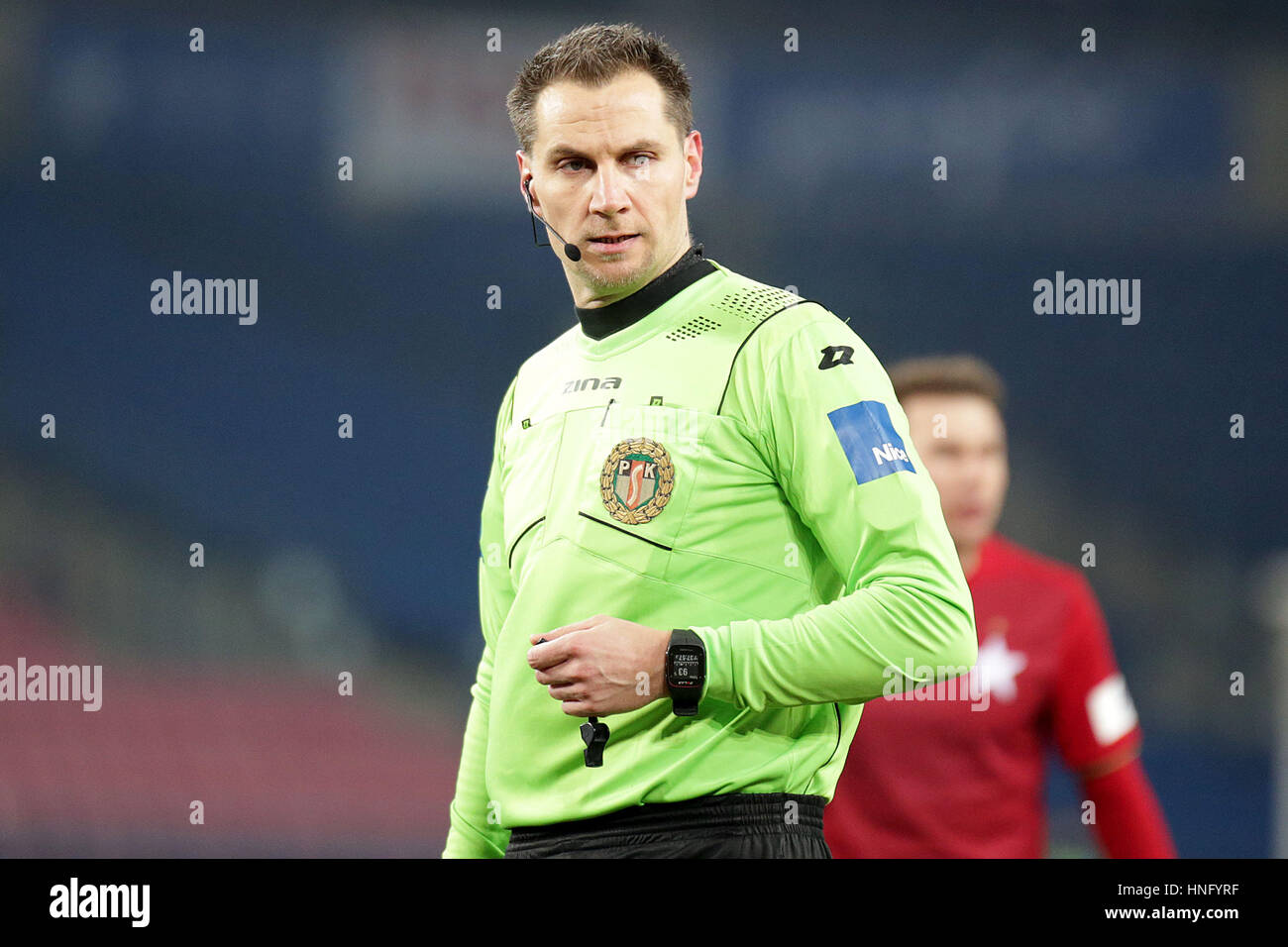 Krakau, Polen. 11. Februar 2017. Polnische Premier Football League Wisla Krakau - Korona Kielce o/p Tomasz Kwiatkowski Credit: Marcin Kadziolka/Alamy Live-Nachrichten Stockfoto