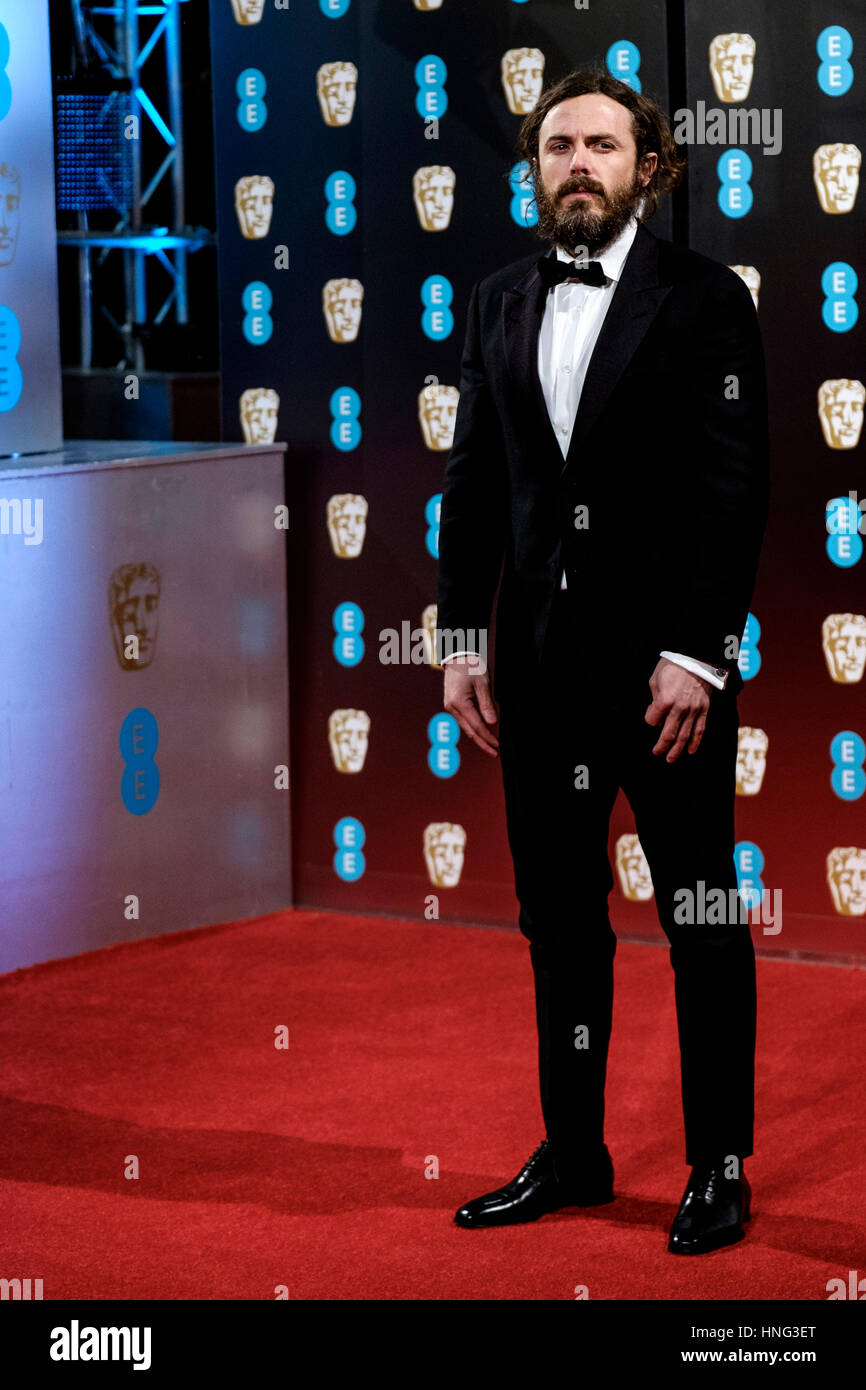 London, UK. 12. Februar 2017. Casey Affleck kommt bei den EE British Academy Film Awards im 02.12.2017 in der Royal Albert Hall. Personen im Bild: Casey Affleck. Bildnachweis: Julie Edwards/Alamy Live-Nachrichten Stockfoto